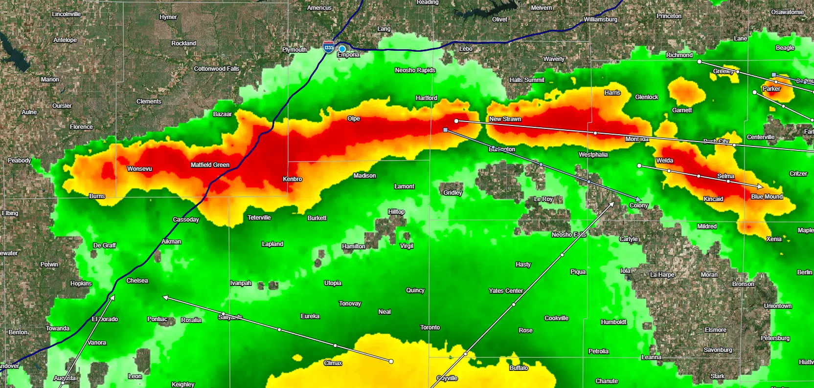 WEATHER: Heavy rain stays east and south of Emporia; signal restored for Halls Summit transmitter