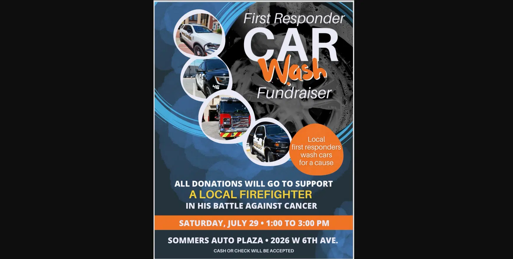 Car wash Saturday to benefit firefighter dealing with cancer