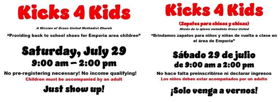 Grace United Methodist Church hosting annual Kicks 4 Kids shoe giveaway Saturday