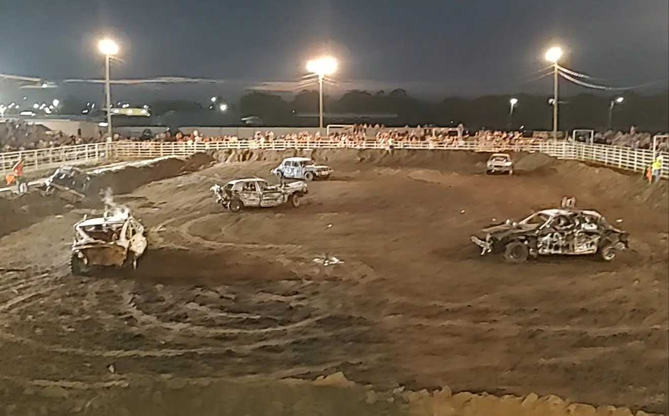 'Smashin, crashin and bashin;' Demolition derby closes out 2023 Lyon County Fair Saturday night