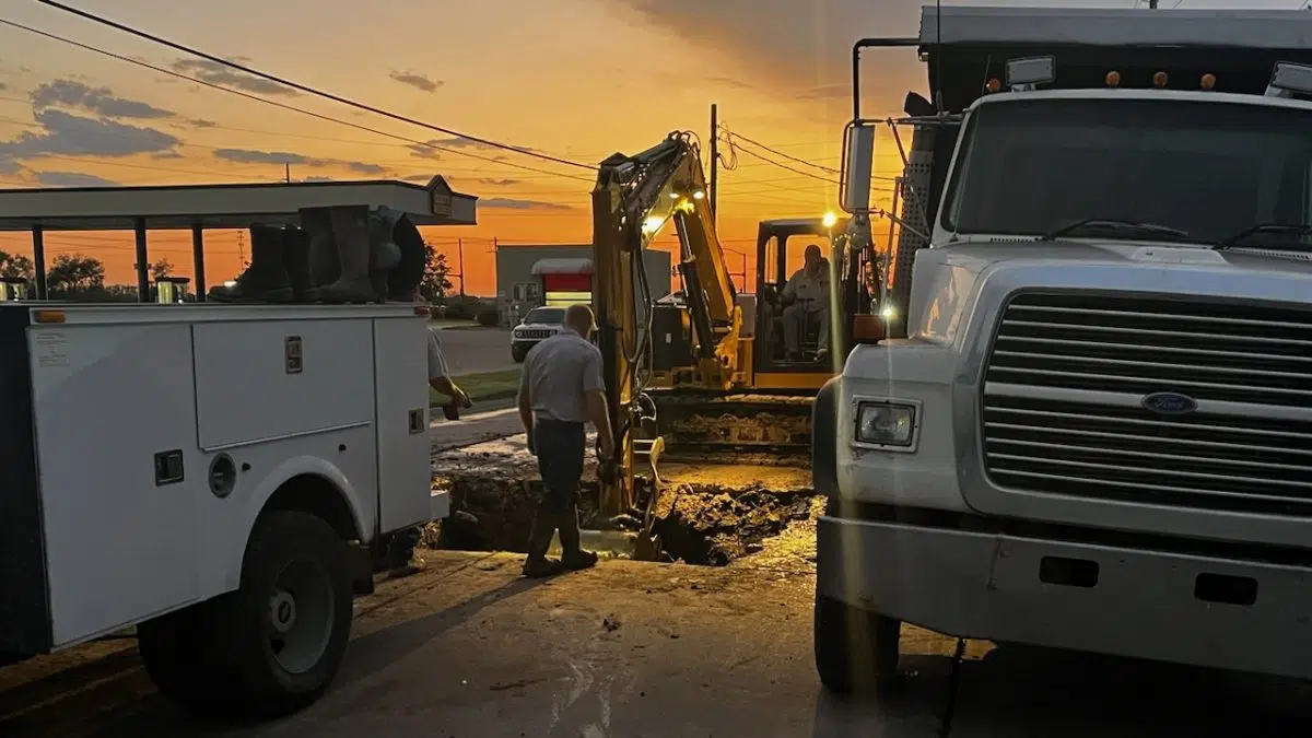 EMPORIA WATER MAINS Break develops near Public Works headquarters KVOE