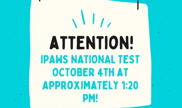 IPAWS test set for Wednesday afternoon