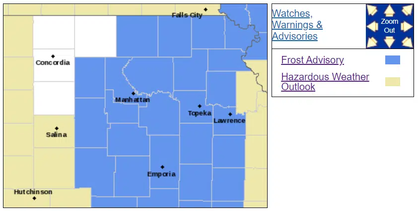 WEATHER: Frost advisory runs areawide until 9 am