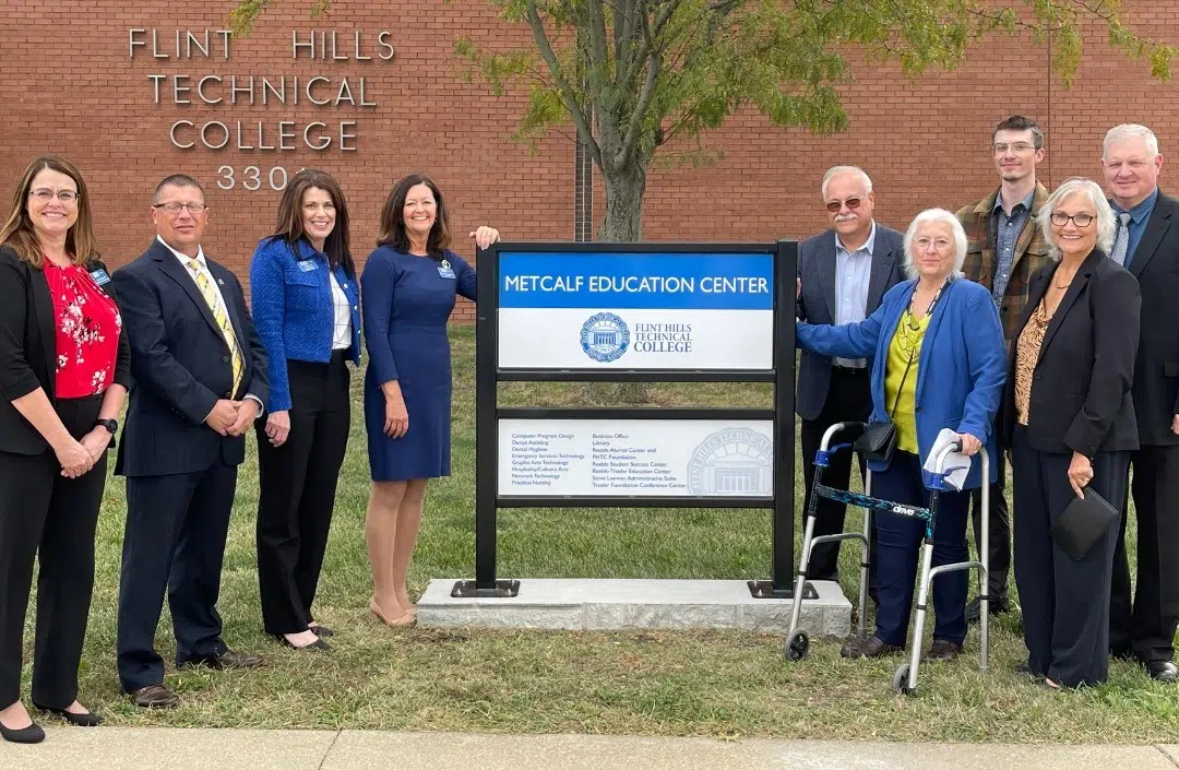 Flint Hills Technical College renaming ceremony honors the legacies of Richard Metcalf, Keith Stover and Dean Hollenbeck