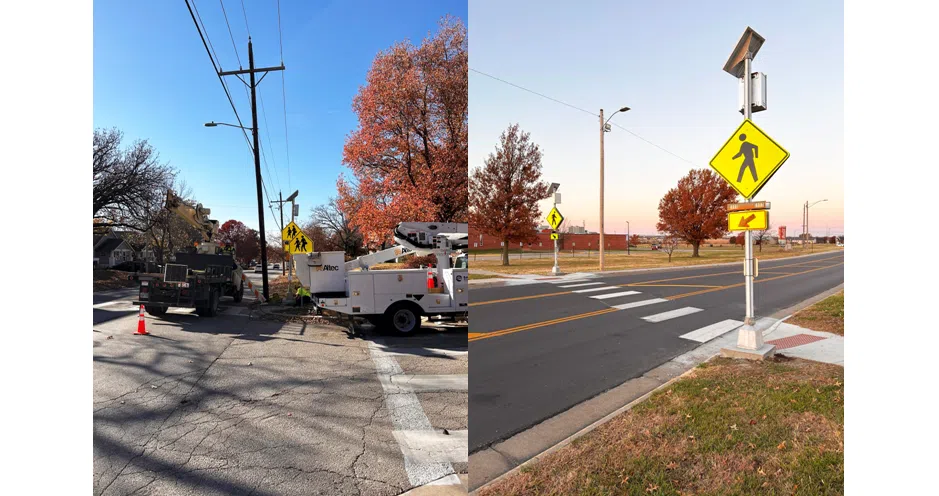 New crosswalk equipment installed near local schools, thanks to partnership between Emporia and Healthier Lyon County