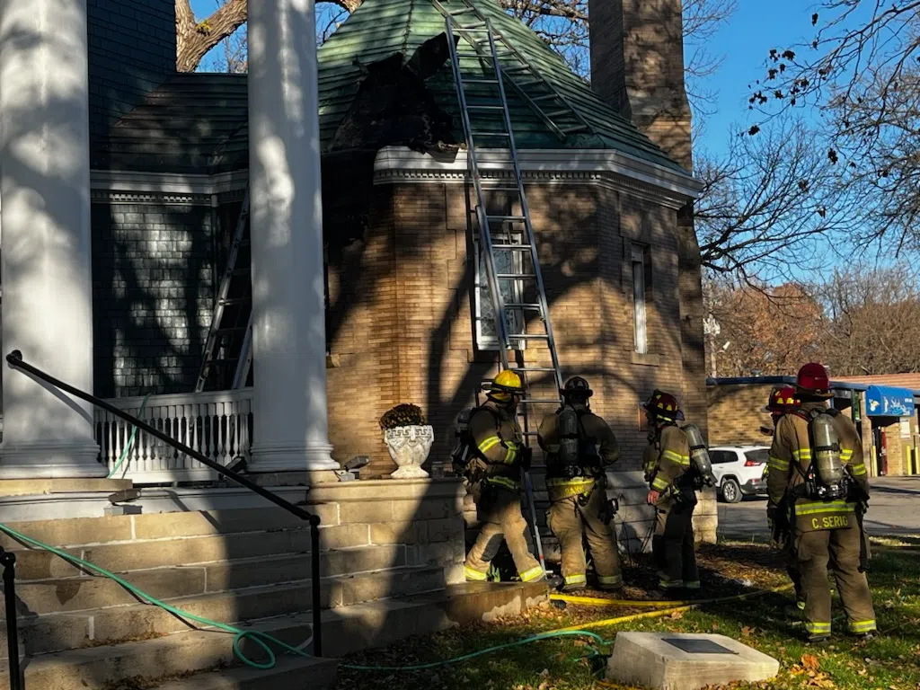 Regal Plumb fire causes damage to roof, books -- just before noninjury wreck involving Emporia Fire SUV