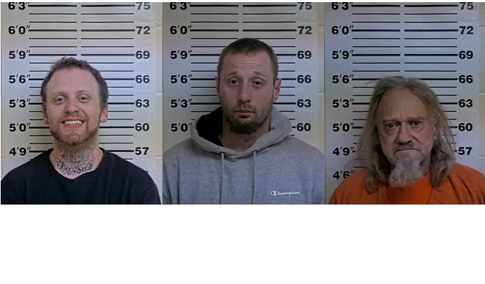 Three men arrested near Lyndon on suspicion of drug activity, interference with law enforcement, trafficking contraband