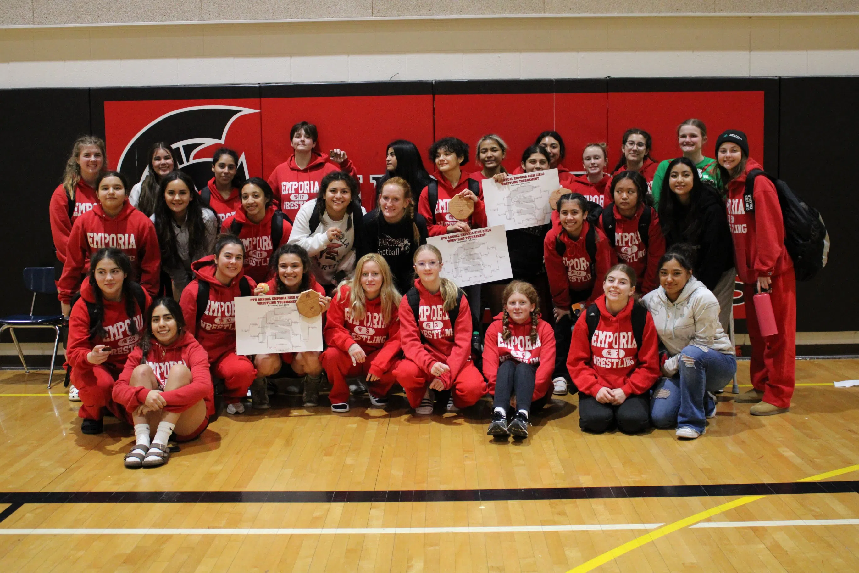 Emporia High girls wrestling takes second in home invitational