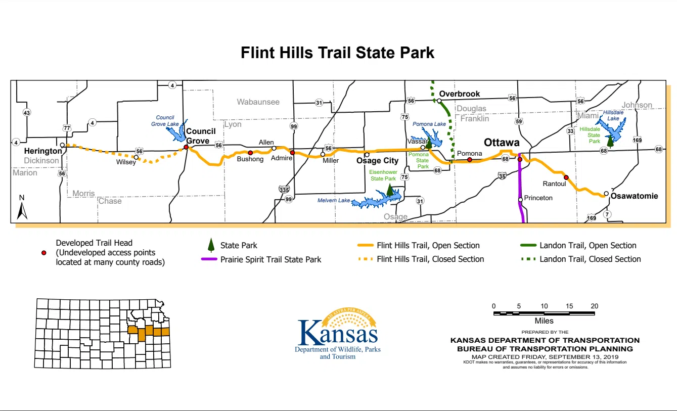 KDOT Transportation Alternatives funding to help extend Flint Hills Trail State Park