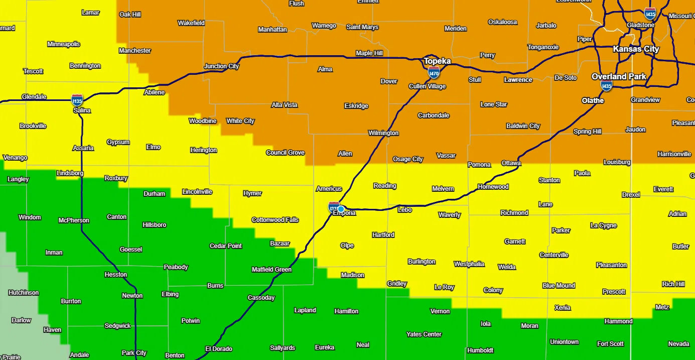 WEATHER: Marginal to enhanced risk awaits for area counties through late Wednesday night