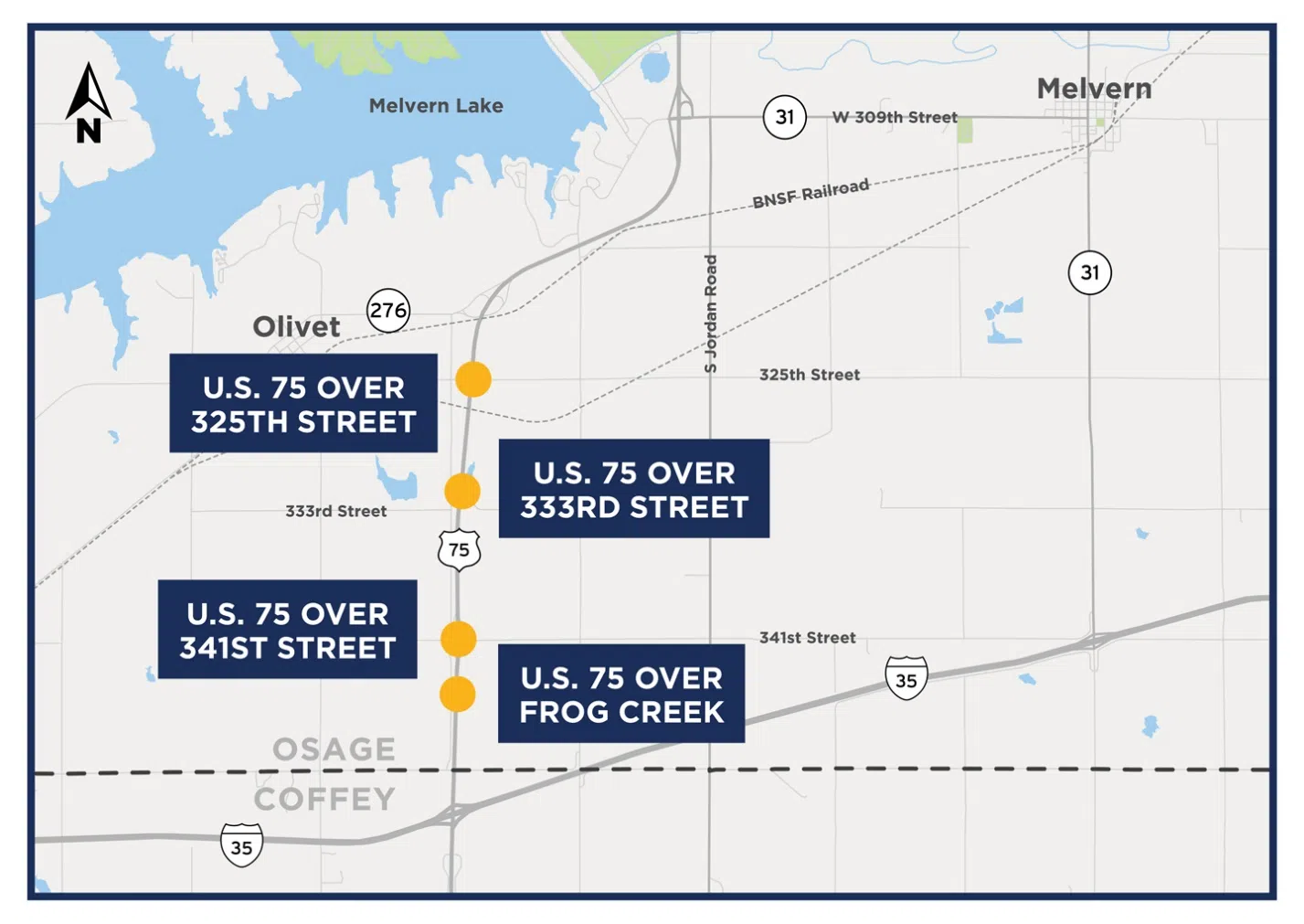 Quartet of US-75 bridges in Osage County to see resurfacing work begin next week