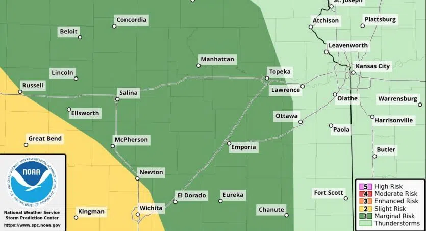 WEATHER: Marginal severe weather risk areawide Sunday night