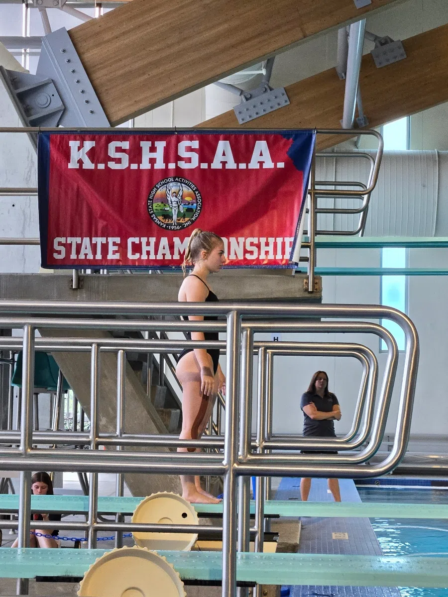 Emporia High's Weiss in first place of state diving championships