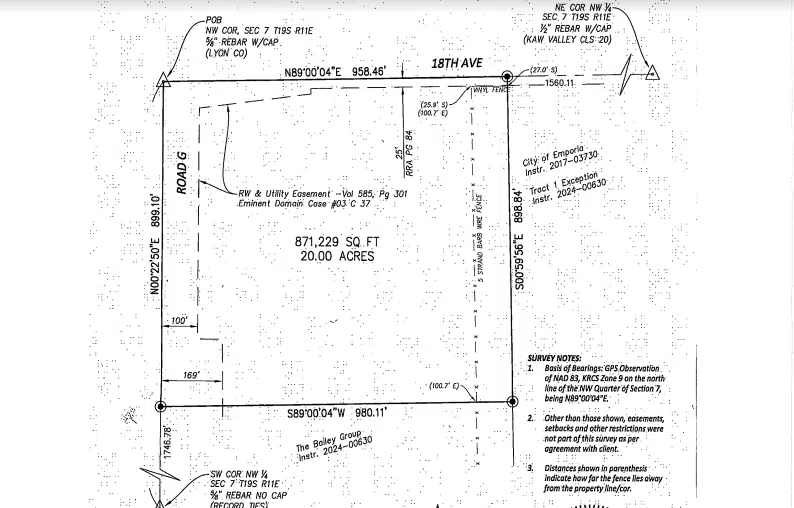 Stormont-Vail displeased with decision to enact six-month moratorium on medical facility zoning matters; Lyon County officials confirm land purchase at Roads 180 and G