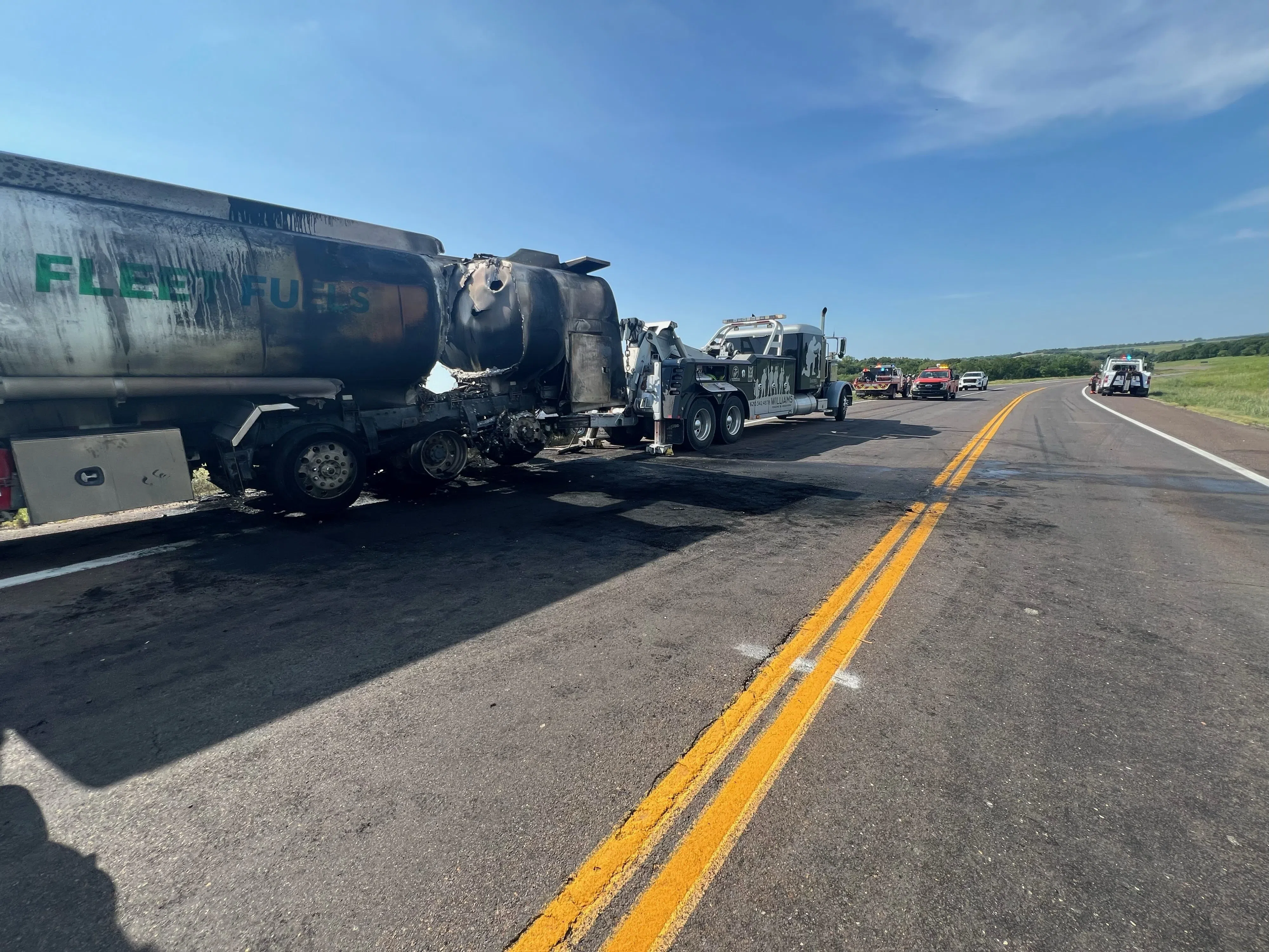 Semi fire shuts down US-75 near Melvern