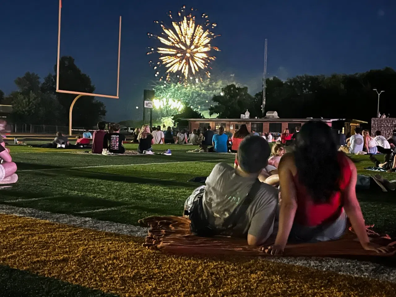 Big crowd enjoys Emporia's fireworks show and Emporia Municipal Band performance