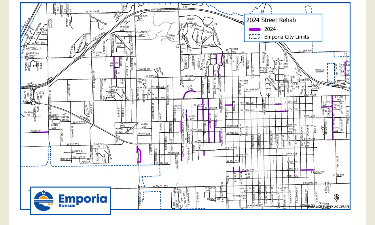 Milling and overlay work to begin soon at many Emporia Street Rehab work zones