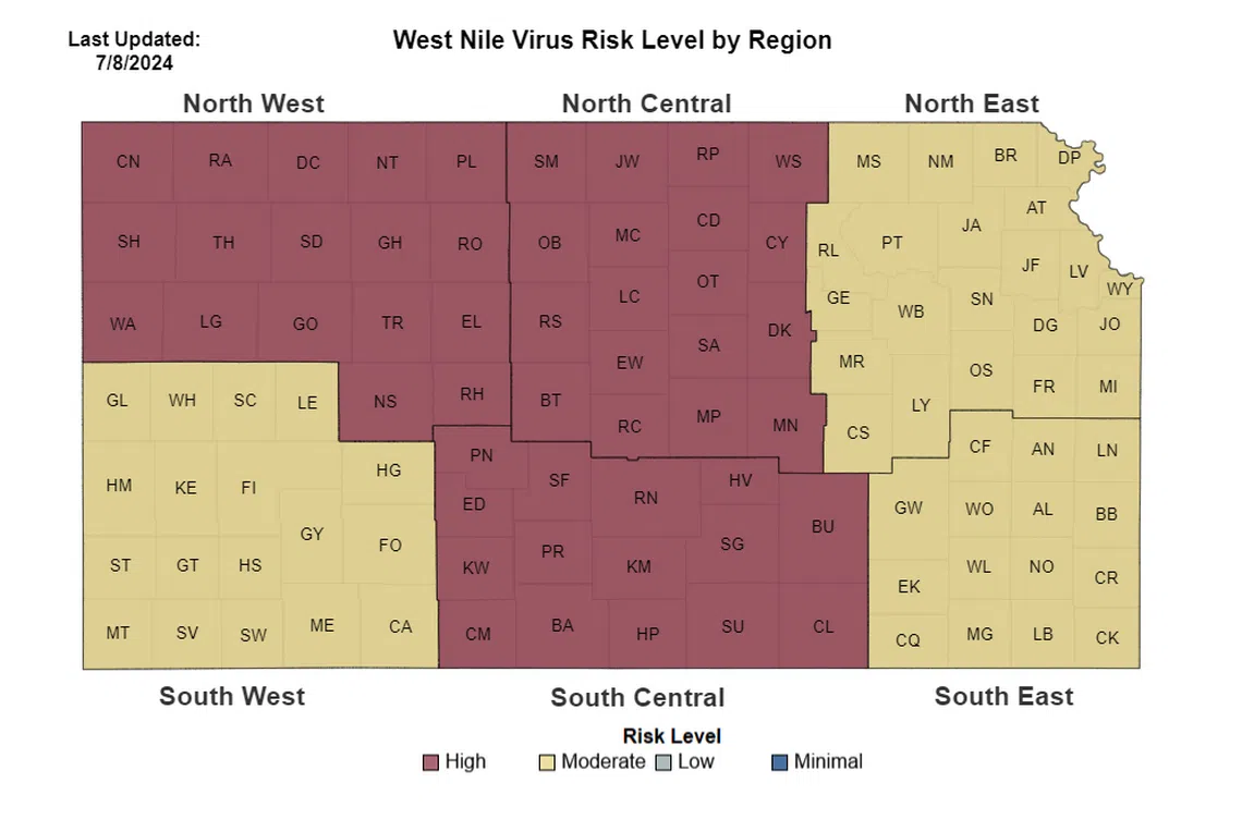 West Nile virus risk moderate to high statewide