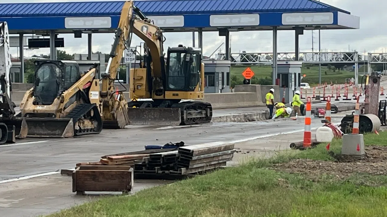 Drivers urged to slow down, pay attention with demolition of Emporia's Kansas Turnpike tollbooth now underway