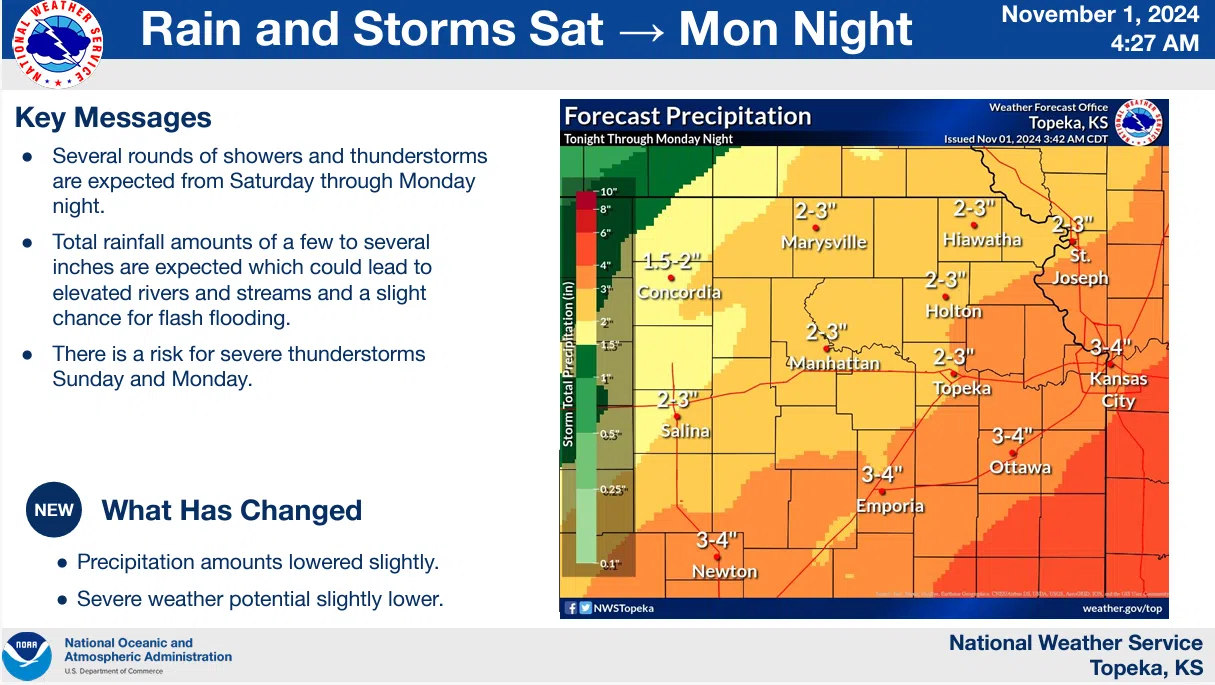 Extended period for rainfall to begin early Saturday