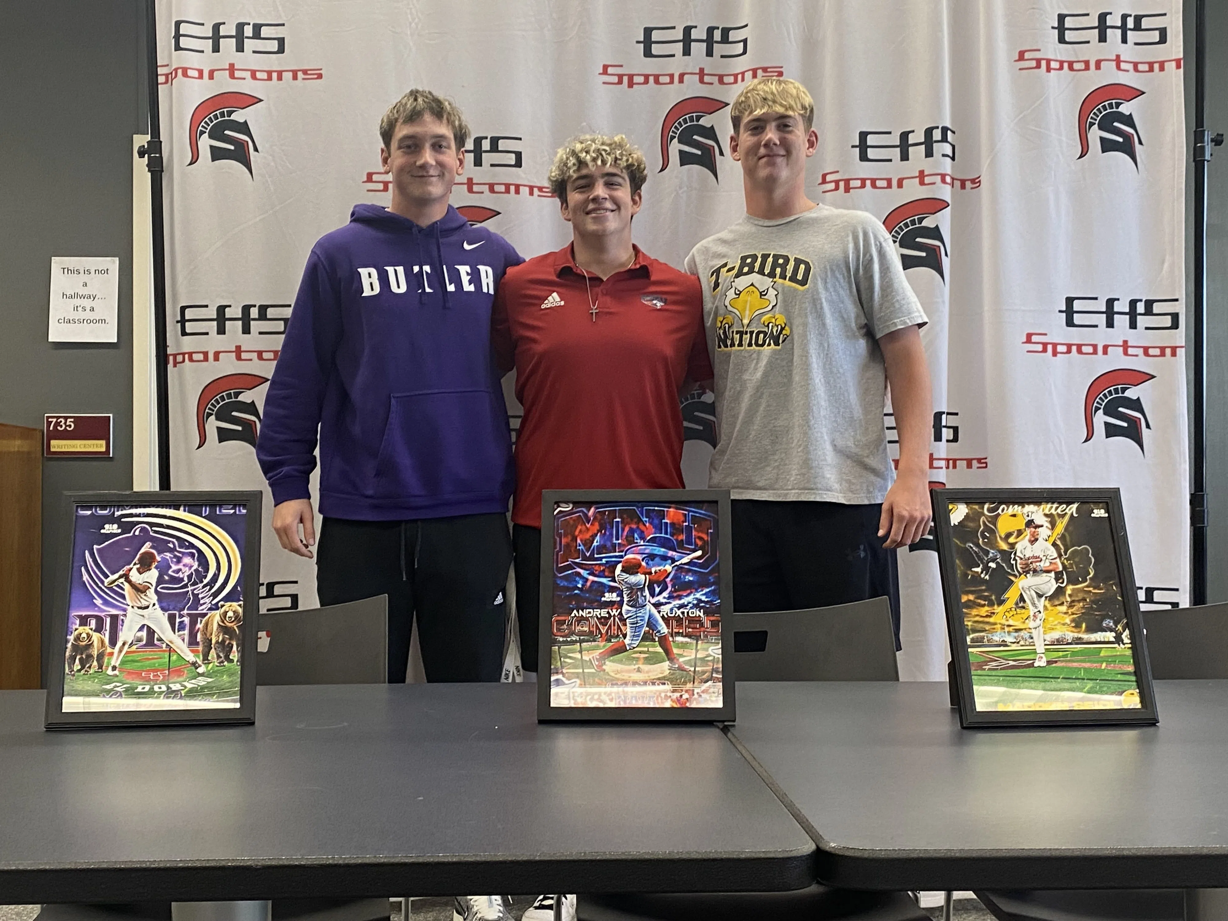 Emporia High's Madden Seidl, Owen Ruge and Andrew Ruxton sign to play baseball collegiately