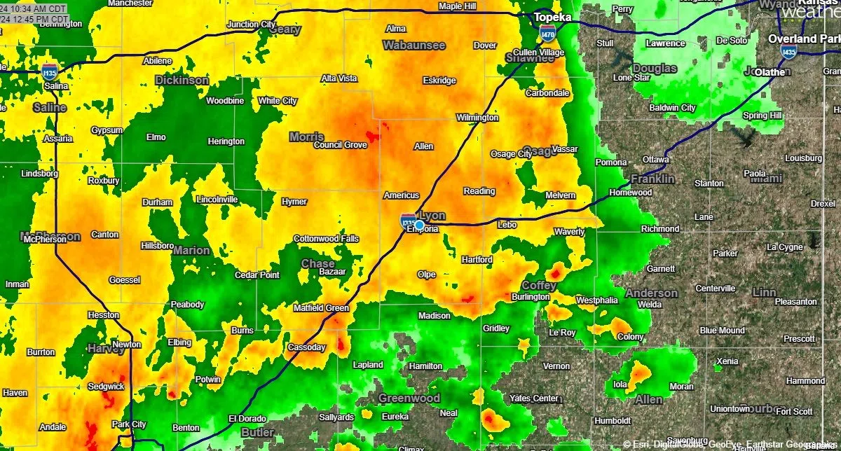 WEATHER: Some roads in Lyon County south of Emporia are now closed due to flooding