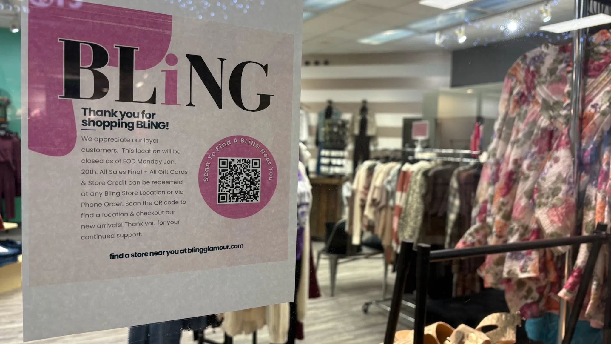 Bling to close Flinthills Mall store Jan. 20