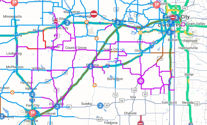 WEATHER: KDOT hoping to have highway network back to 'seasonal conditions' by end of day Tuesday at the earliest