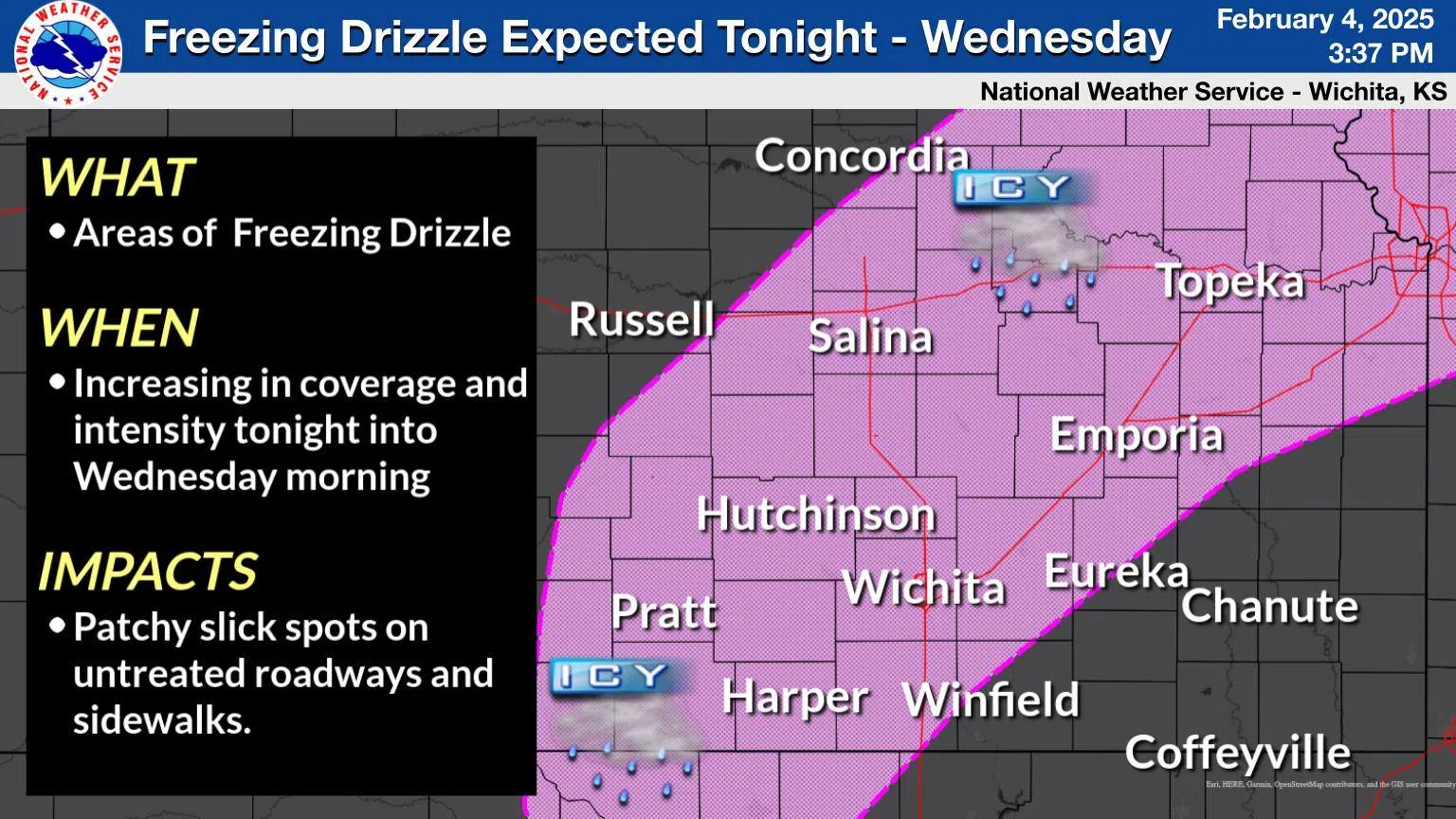 Winter weather advisory posted for Lyon, surrounding counties