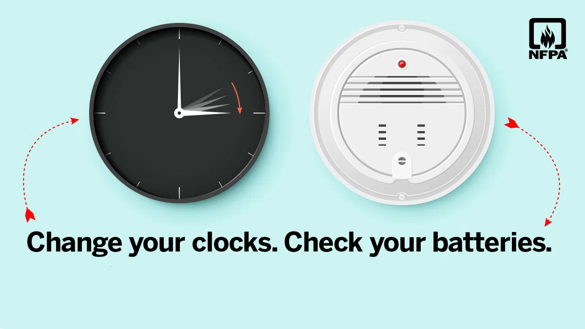 Time again to 'Change Your Clocks, Check Your Batteries'
