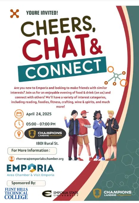 Cheers, Chat and Connect hosted by the Emporia Area Chamber of Commerce set for Thursday