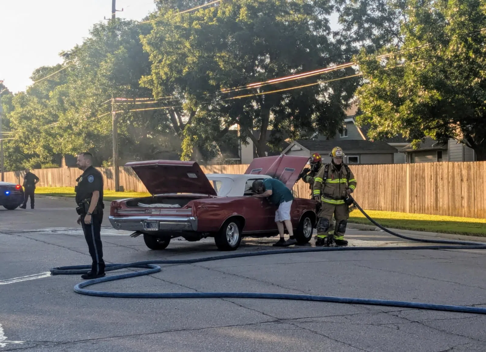 Fire damages classic car in Emporia