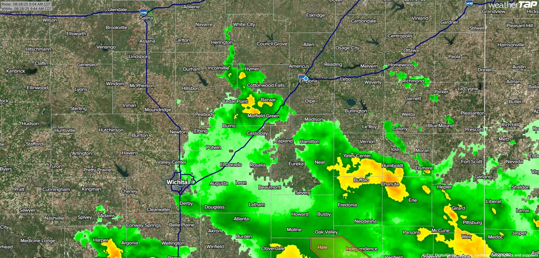Flood warnings canceled for Cottonwood at Cottonwood Falls and Plymouth; rain may return Saturday night