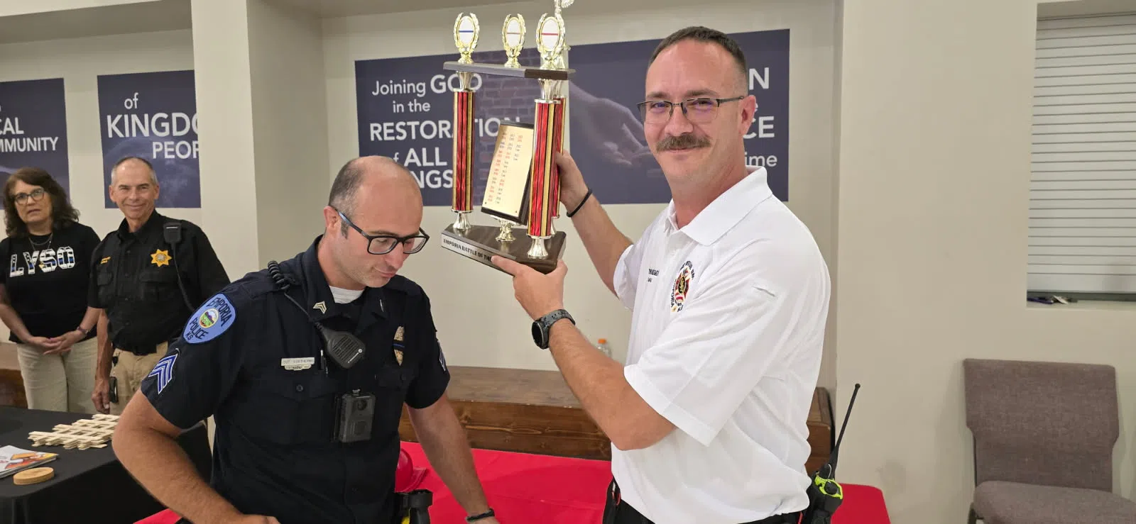 Fire and EMS take home traveling trophy for second consecutive year; Over 170 pints of usable blood collected over the course of 2025 Battle of the Badges Blood Drive