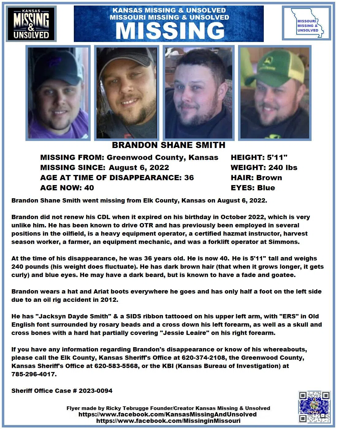 Search now better than three years old for Brandon Smith