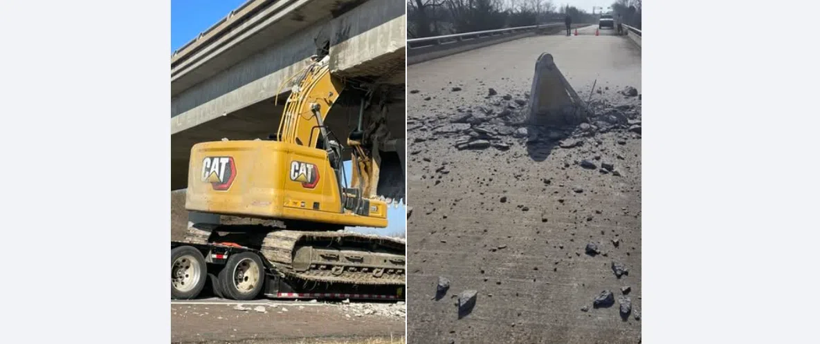 Bridge over US-75 near Melvern closed after over-height load incident Wednesday