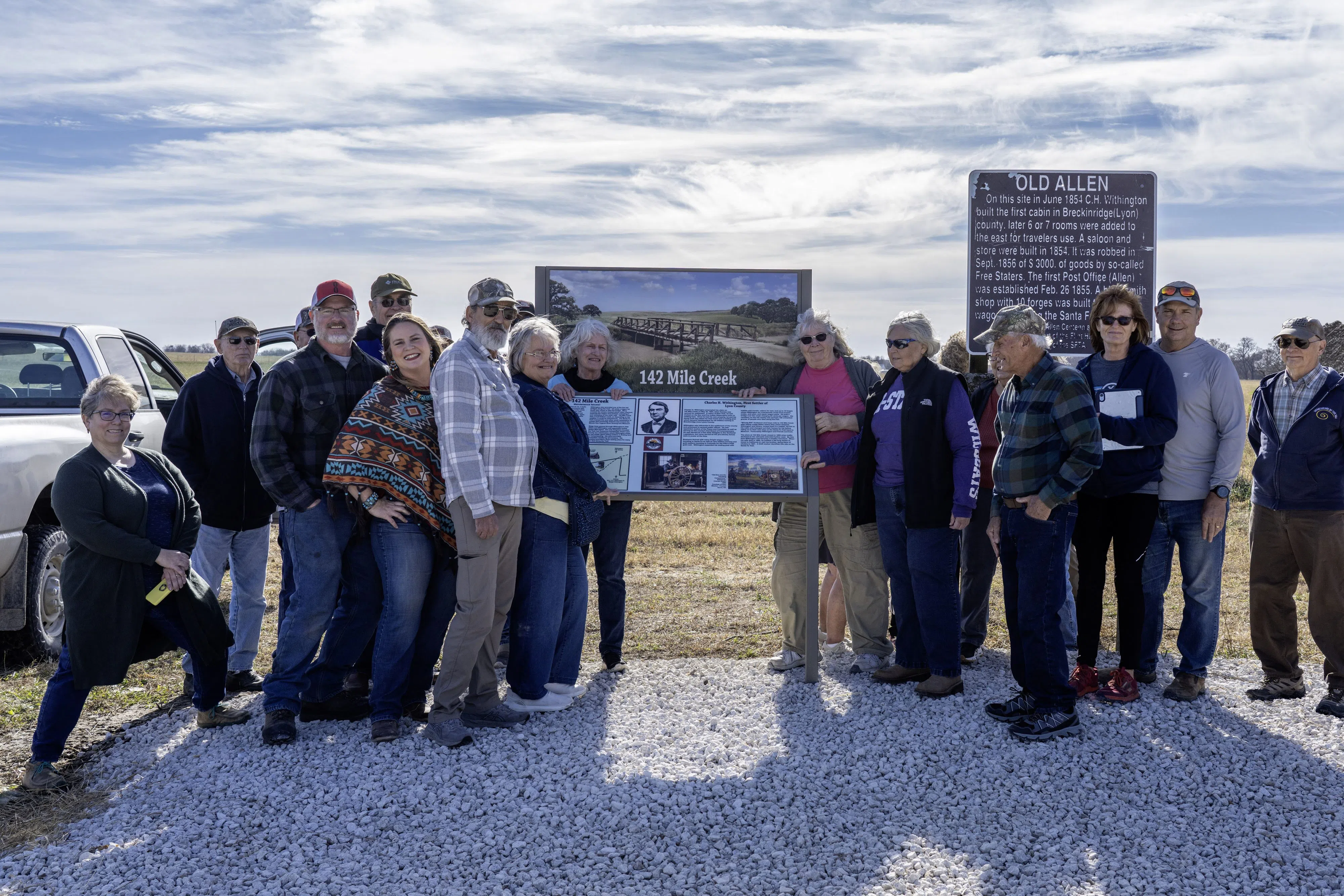 New sign unveiled Saturday detailing the rich history of Santa Fe Trail and its connection to the city of Allen