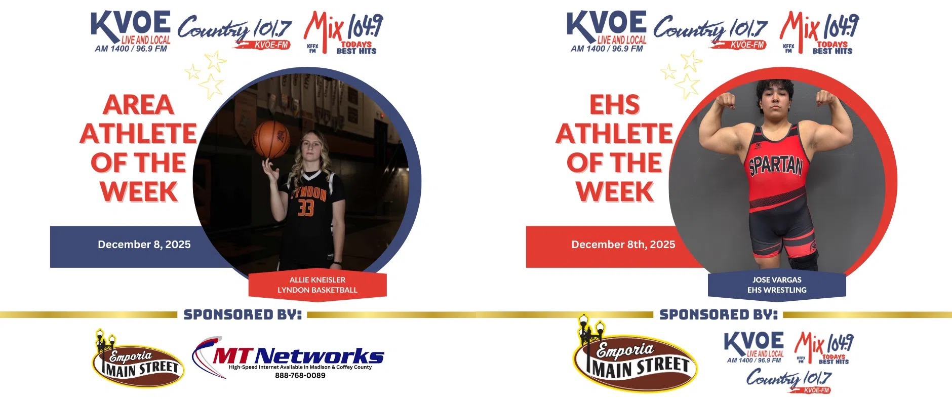 Athletes of the Week: Jose Vargas and Allie Kneisler