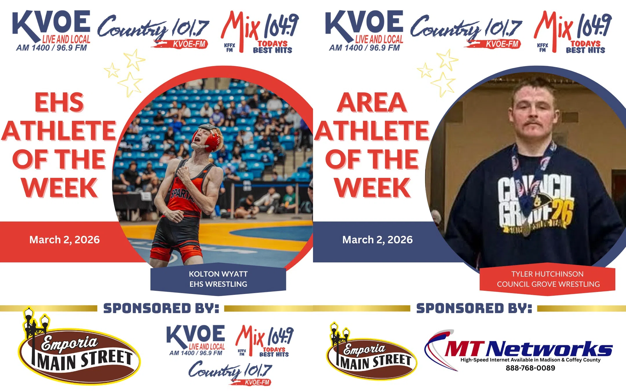 Athletes of the Week: Tyler Hutchinson & Kolton Wyatt