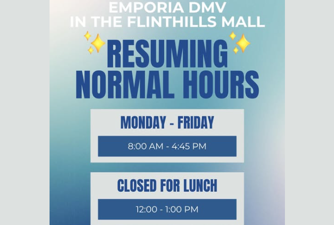 Emporia DMV office back to regular hours