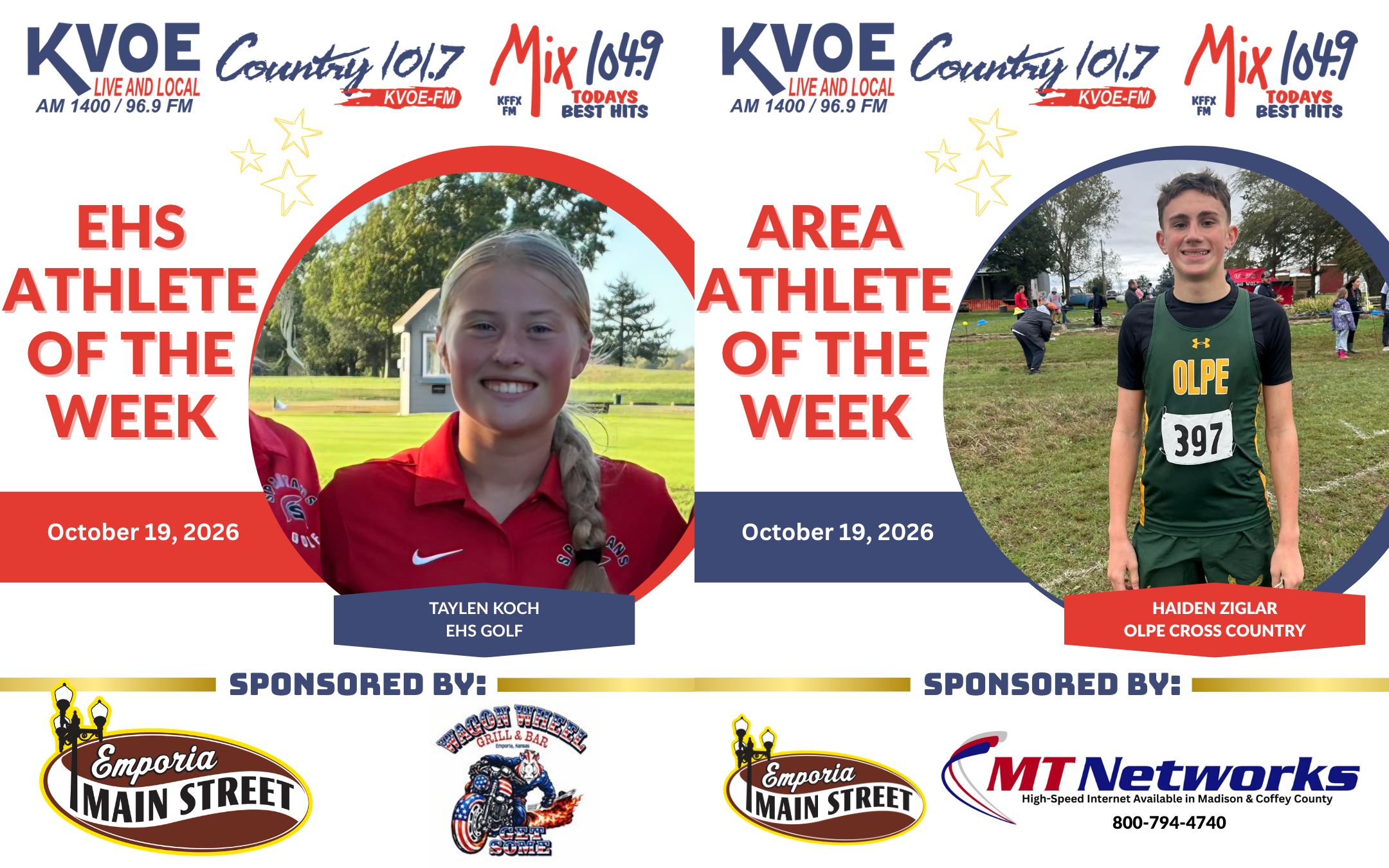 Athletes of the Week: Koch and Ziglar