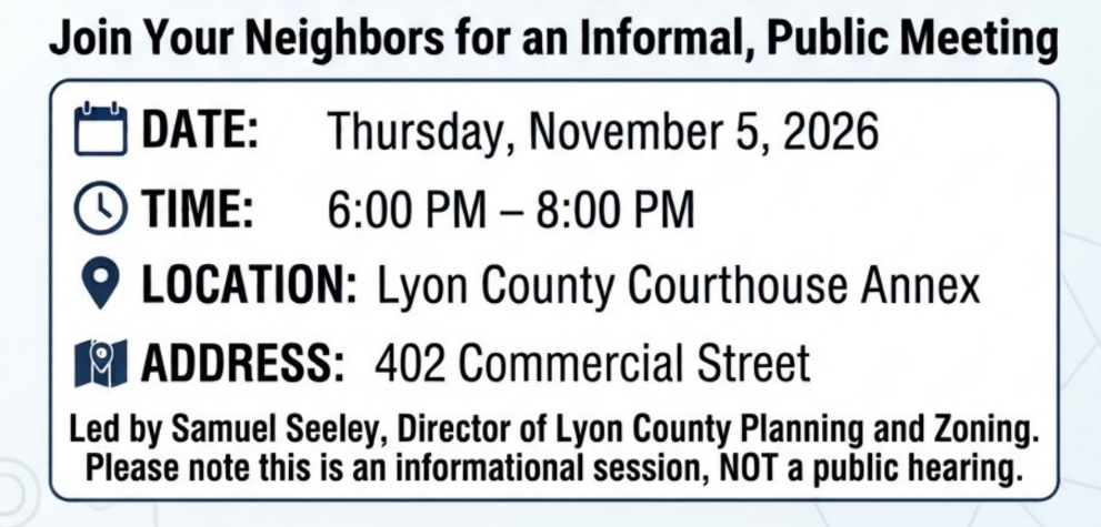 Lyon County hosting informational session on data centers Thursday