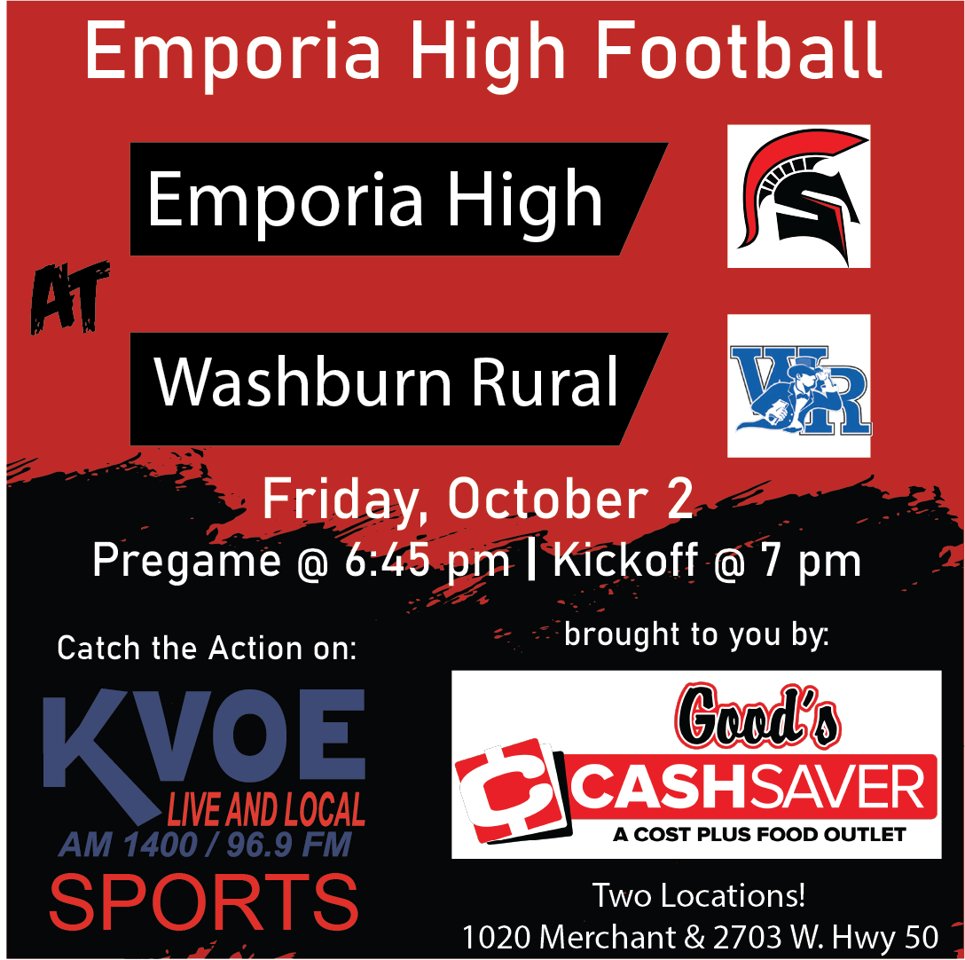 Emporia High Football Travels to Washburn Rural in Week Five
