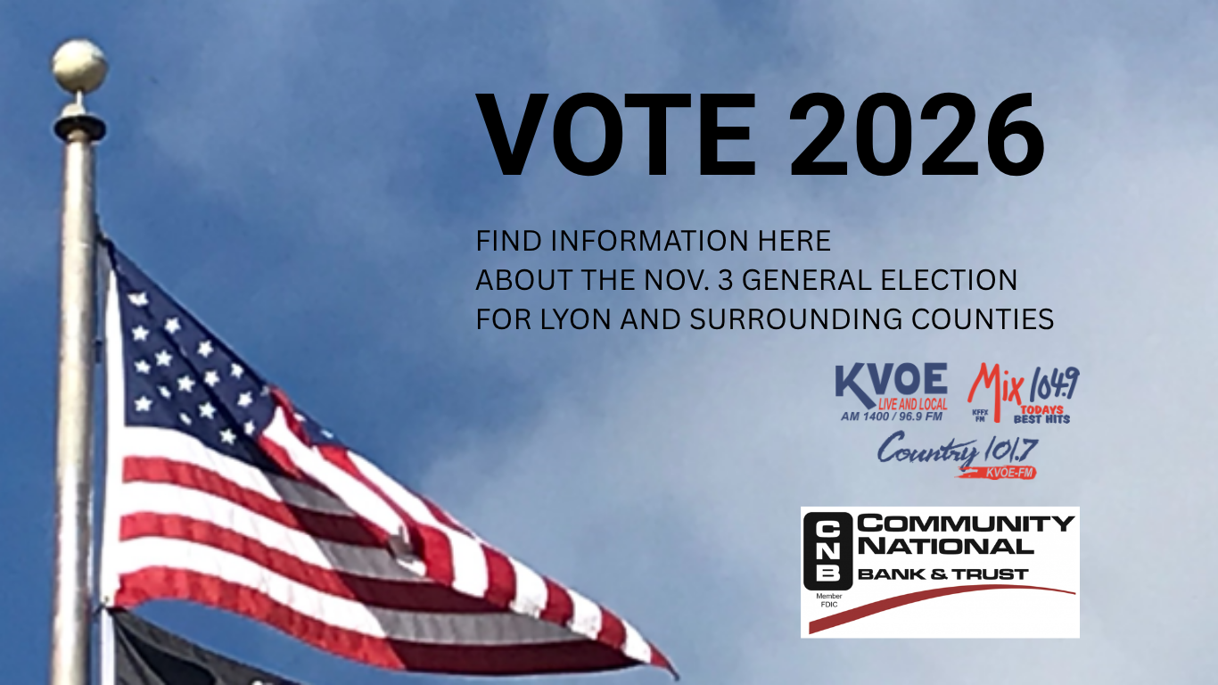 KVOE.com 2026 General Election Voter Information Guide courtesy Community National Bank & Trust