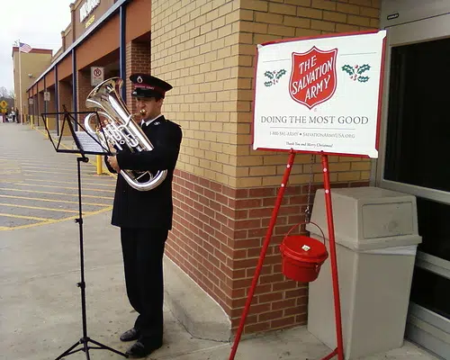 Salvation Army Kettles Lighter This Year 