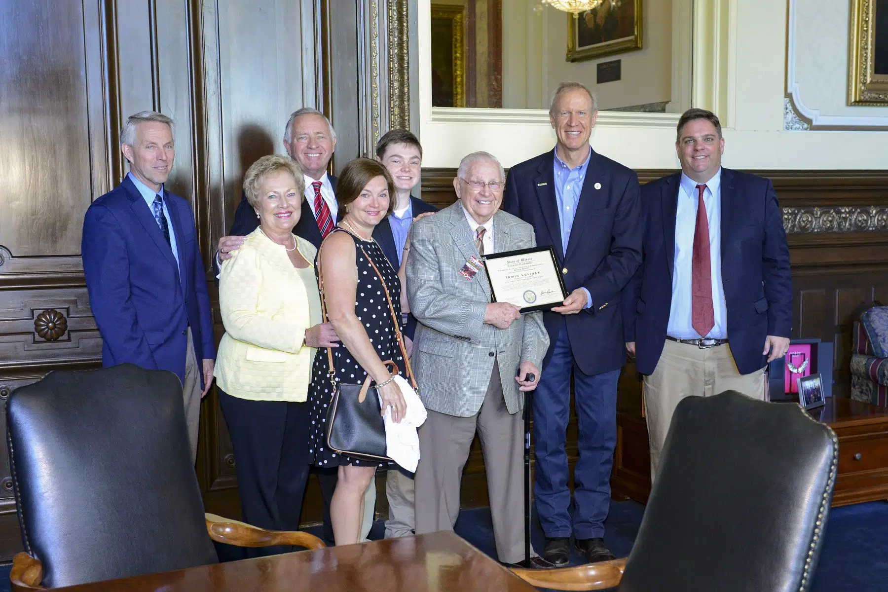 Rose honors 100-year-old WWII veteran, Forsyth resident at Statehouse
