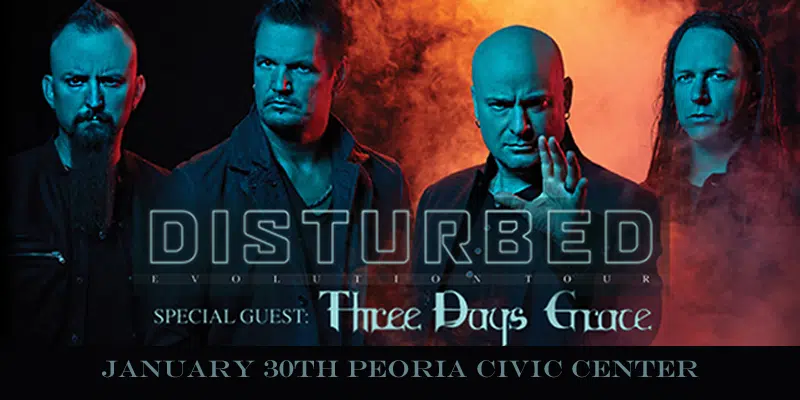 ENTER TO WIN TICKETS TO SEE DISTURBED AT THE PEORIA CIVIC CENTER