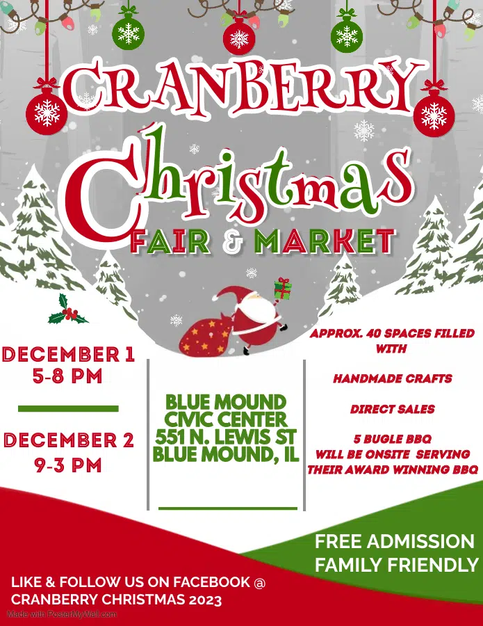 13TH ANNUAL CRANBERRY CHRISTMAS CRAFT & VENDOR FAIR Decatur Radio