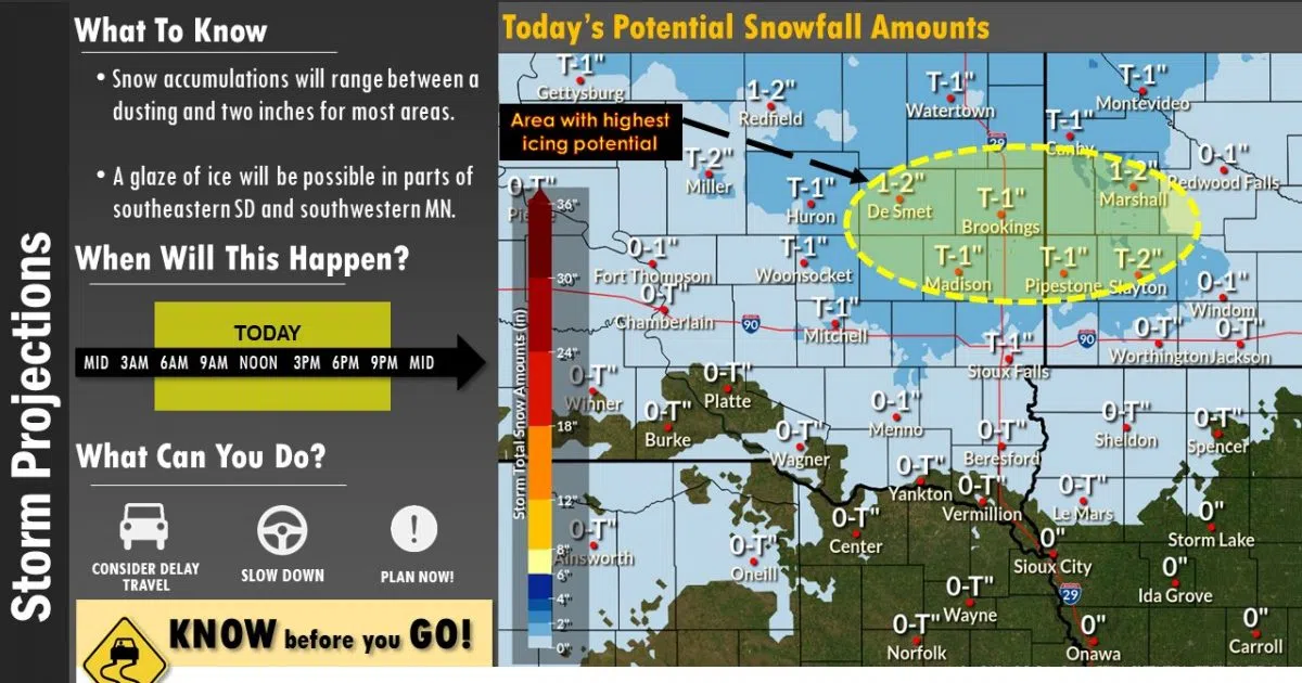 Traveling today? Be aware of changing weather and road conditions