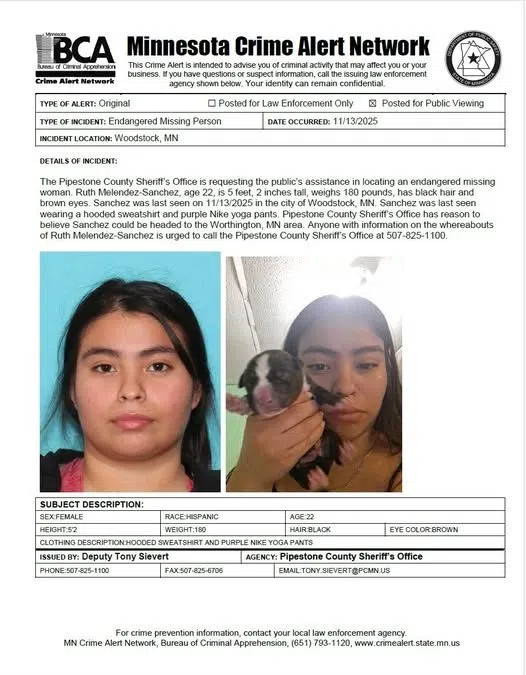 Minnesota authorities searching for missing and endangered woman